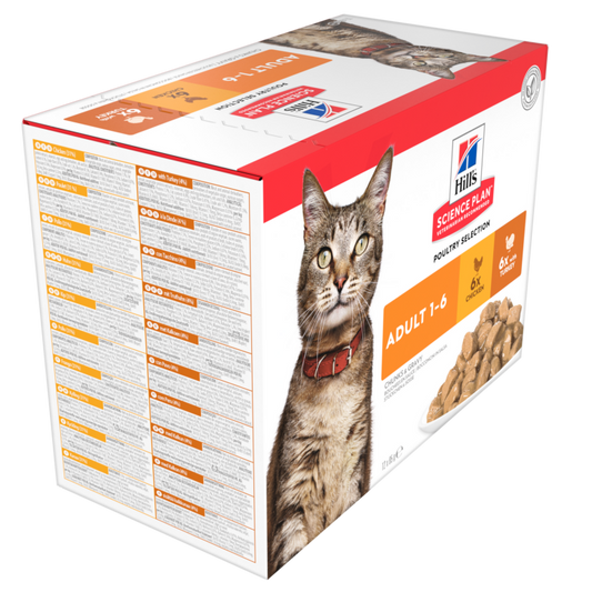 Hill’s Science Plan Adult Wet Cat Food Multipack with Turkey and Chicken Pouches