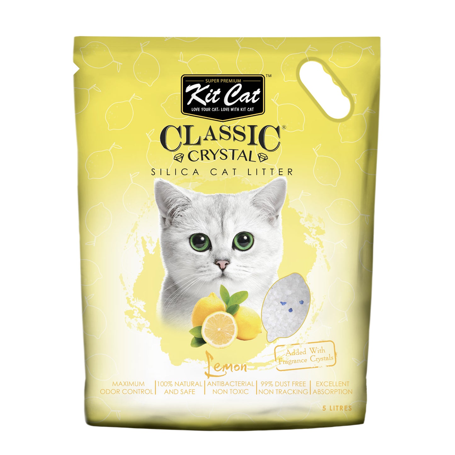 Kit Cat Classic Crystal Cat Litter – Lemon (5 Liters)