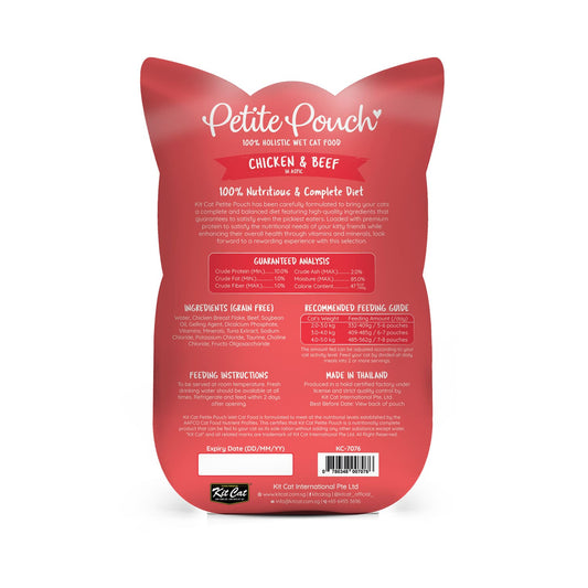 Kit Cat Petite Pouch 70g - Chicken & Beef
