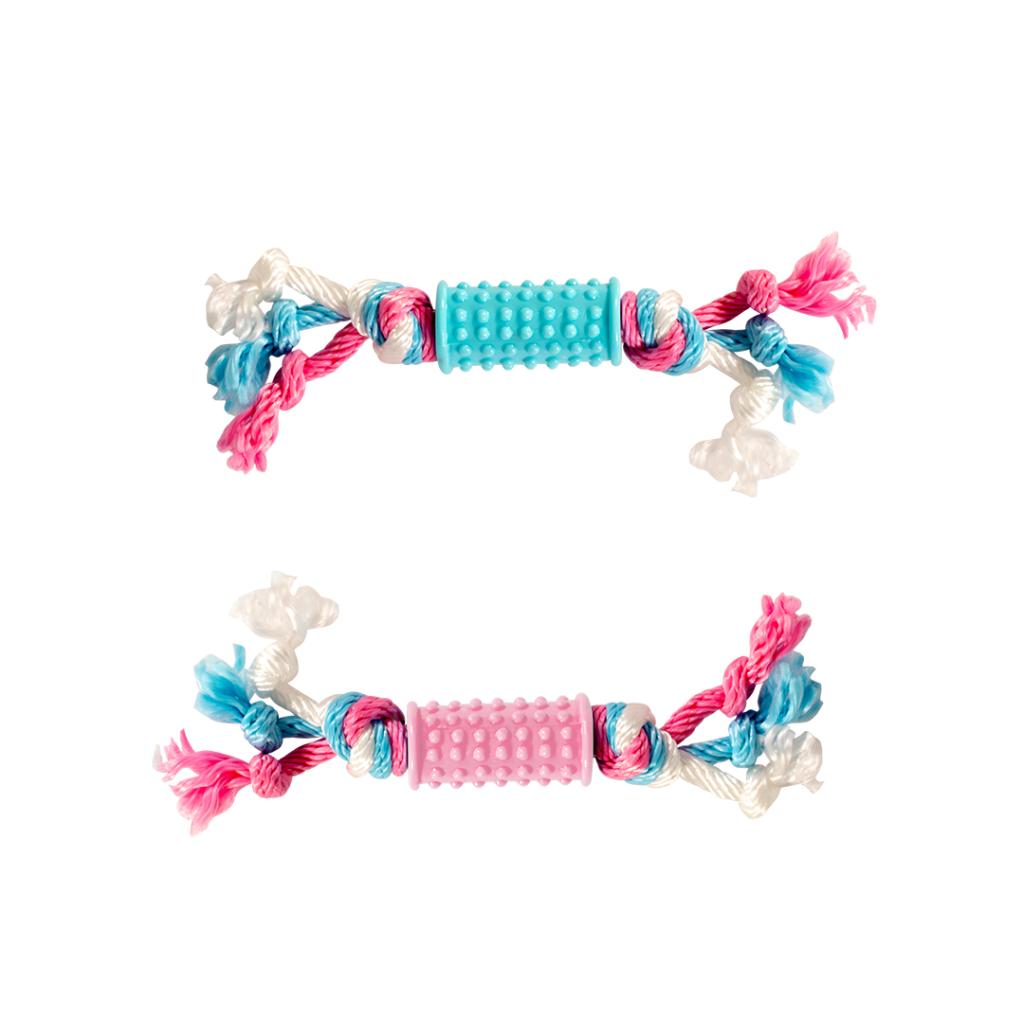 Duvo+ Puppy Toy TPR Stick with Nylon Rope 20cm - Blue Color