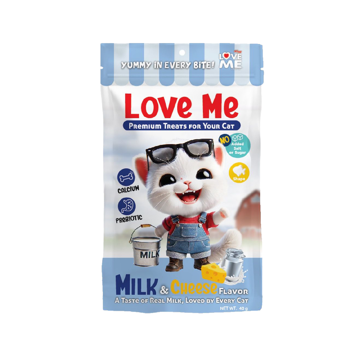 Love Me Premium Cat Treat (Milk & Cheese) 40gm