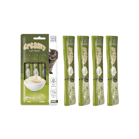 M-PETS Creamy Treats for Cats – Tuna & Scallop 4x15g (60g)