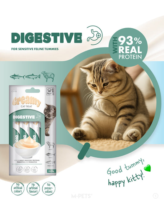 M-PETS Creamy with Functions – Cat treat – Light weight – Codfish & Chicken 4x15g (60g)
