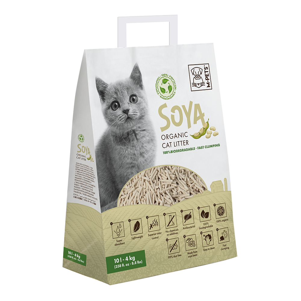 M-PETS Soya Organic Tofu Cat Litter Non Scented – 100% Biodegradable