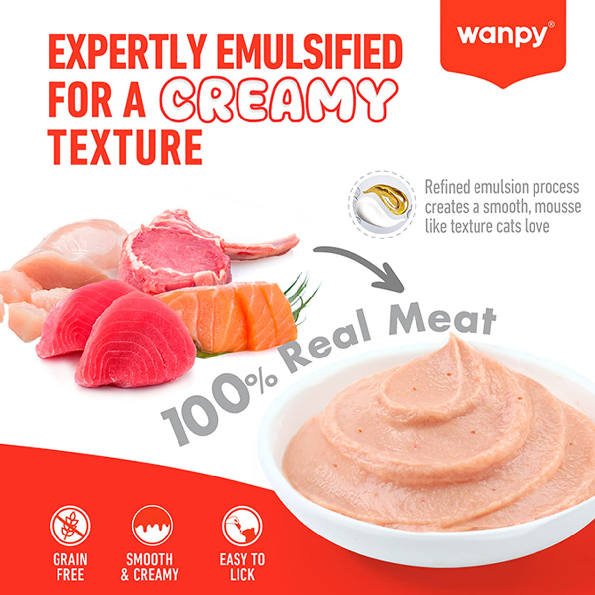 Wanpy Superfoods Creamy Treat For Cat Salmon With Chia & Seaweed 70g