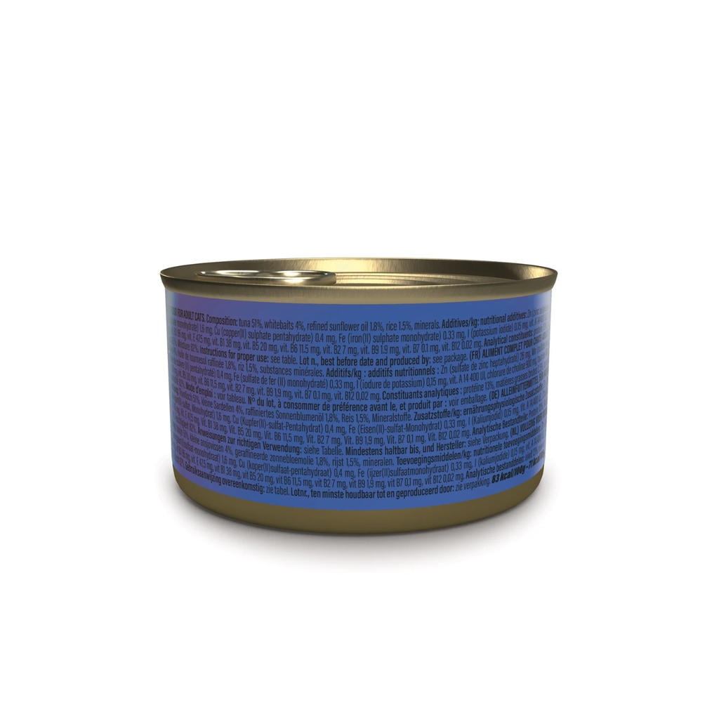 Schesir Complete & Balanced Nutrition Wet Cat Food in Broth Can- Tuna With Whitebait 85g