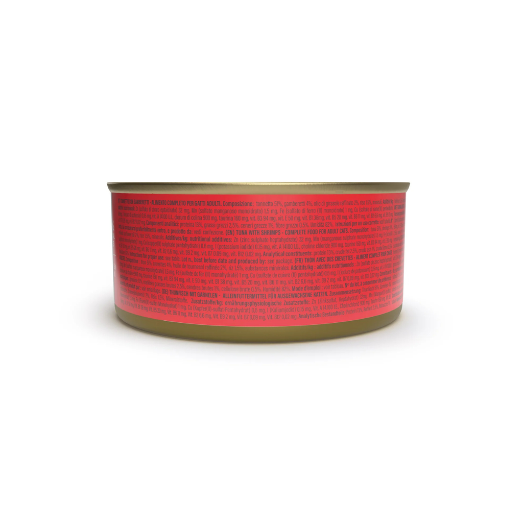 Schesir Complete & Balanced Nutrition Wet Cat Food in Jelly Can- Tuna With Shrimp 140g