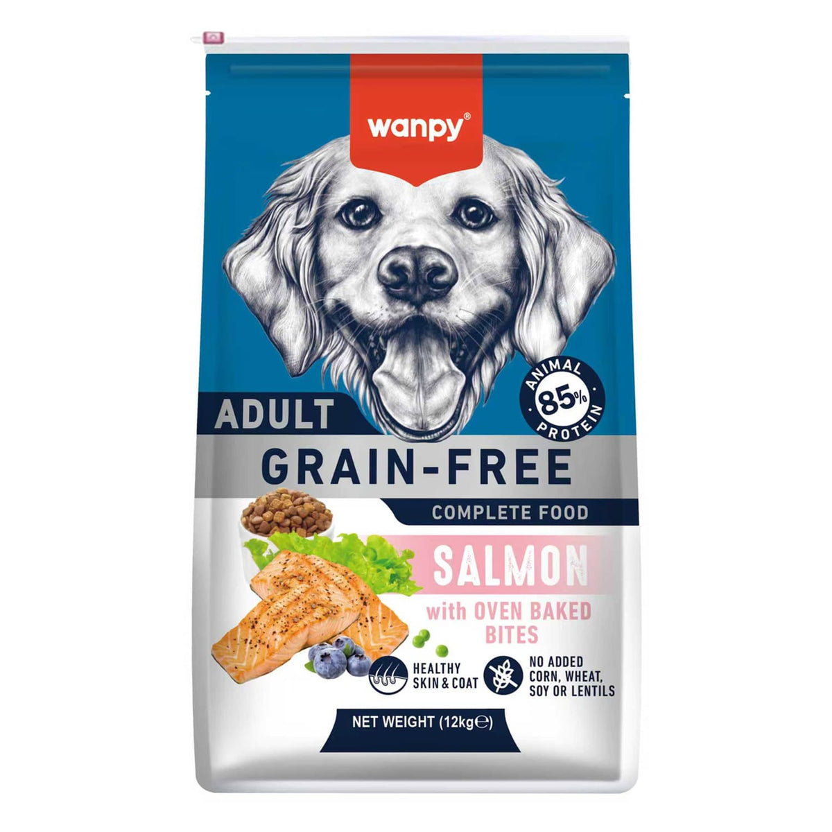 Wanpy Grain Free Complete Food For Dog - Salmon Recipe - 12Kg