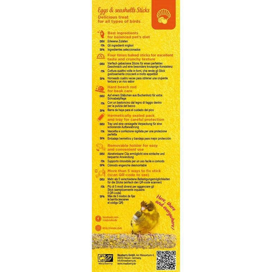 RIO Sticks for all types of birds with eggs and seashells 2x40g