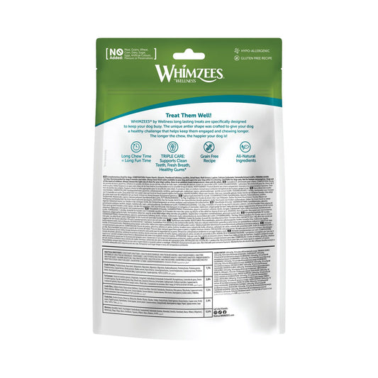 Whimzees Occupy Antler Natural Dental Chews for Dogs - Large (6pc)