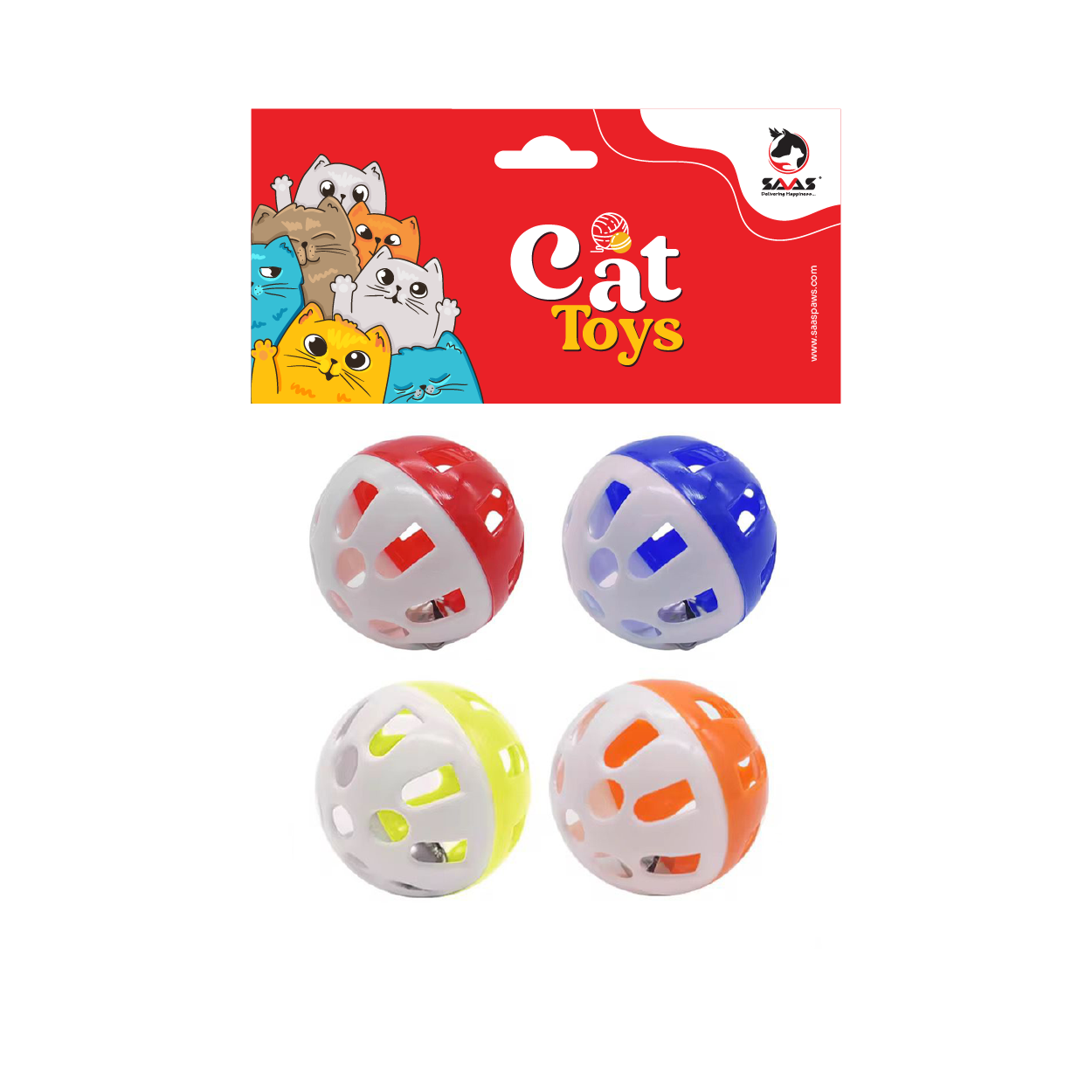 Ball Bell Cat Toys (4 Pcs)