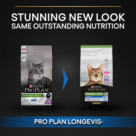 Purina Pro Plan Sterilised Senior 7+ Longevis Dry Cat Food with Turkey, 1.5 kg