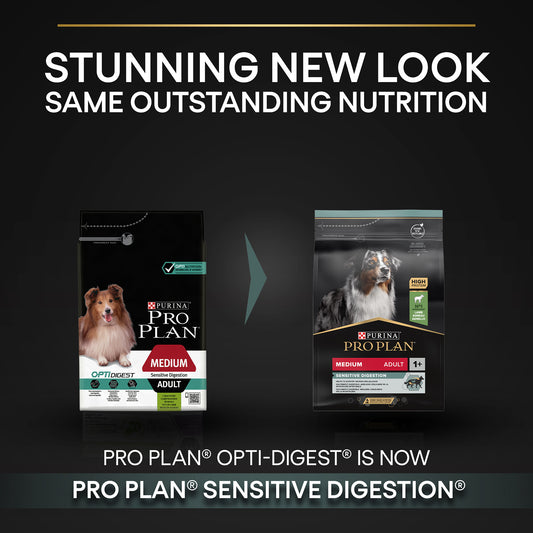 Purina Pro Plan Sensitive Digestion Medium Adult, Dry Dog food with Lamb, 3 kg