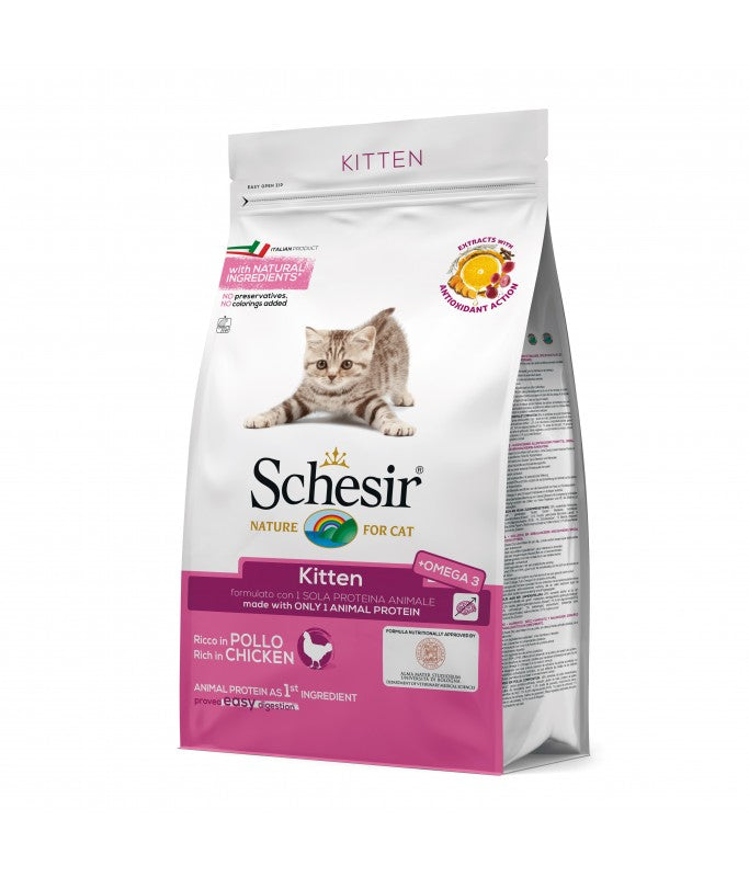 Schesir Dry food for kittens with a single protein source - Kitten Rich in Chicken - 1.5kg
