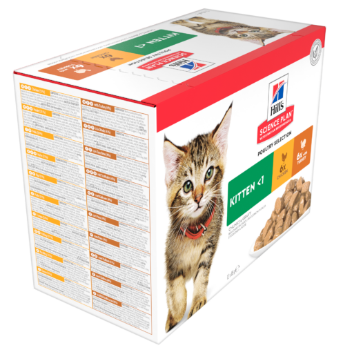 Hill’s Science Plan Kitten Wet Cat Food Multipack with Chicken, Turkey Pouches (12x85g)