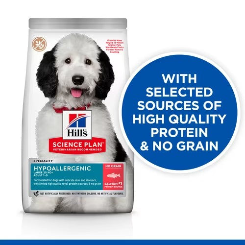 Hill’s Science Plan Hypoallergenic Large Breed Adult Dry Dog Food with Salmon (12kg)