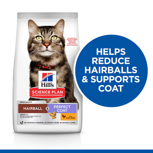 Hill’s Science Plan Hairball & Perfect Coat Adult Dry Cat Food with Chicken