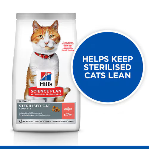 Hill’s Science Plan Sterilised Cat Adult Cat Food With Salmon (1.5kg)
