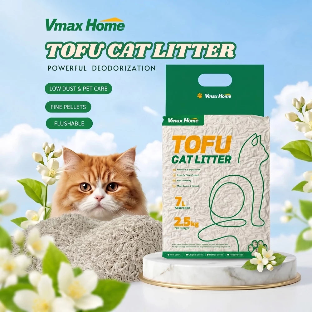 Vmax Home Tofu Cat Litter 2.5kg - 7L - Green Tea Scent