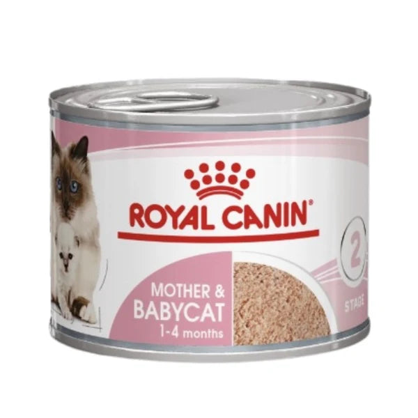 Royal Canin Mother & Babycat Mousse - Young & Adult Wet Cat Food 195g.