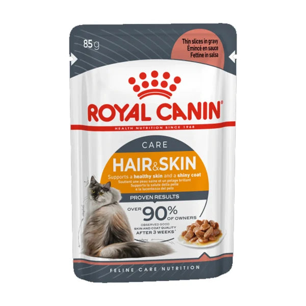 Royal Canin Feline Care Nutrition Hair & Skin In Gravy Adult Wet Cat Food