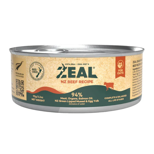 Zeal Grain Free Canned Cat Food 90g – (Beef Recipe)