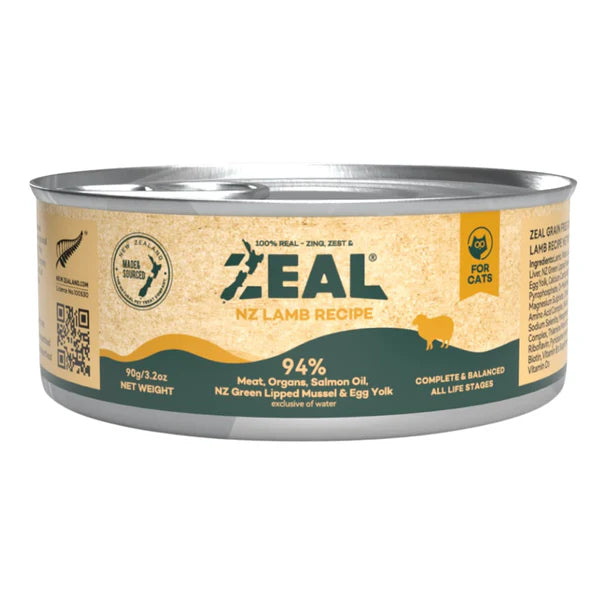 Zeal Grain Free Canned Cat Food 90g – (Lamb Recipe)