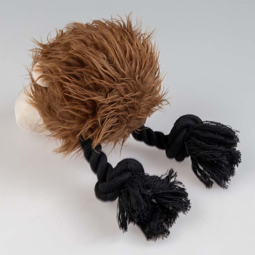 Duvo+ Plush Wildlife Lion With Rope Dog Toy 23x14x22cm - Brown