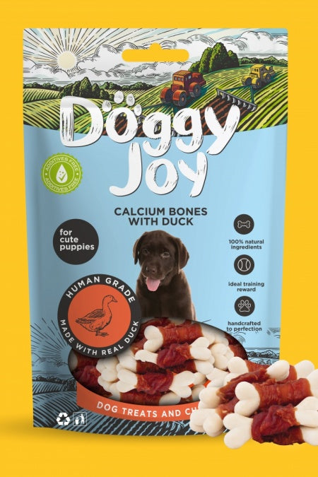 Doggy Joy Calcium Bones with Duck Puppy Treats 90g