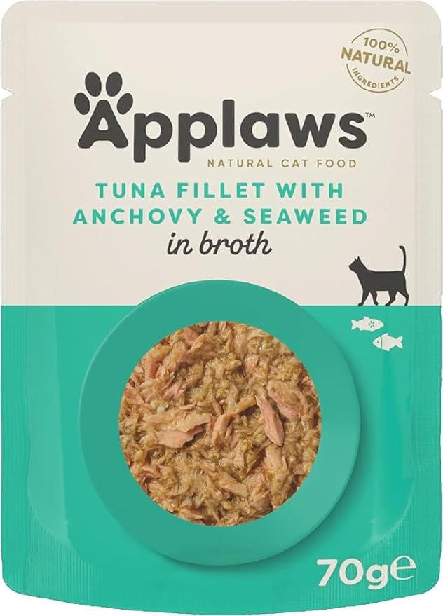 Applaws Tuna with Anchovy & Seaweed in Broth Wet Cat Food 70g Pouch