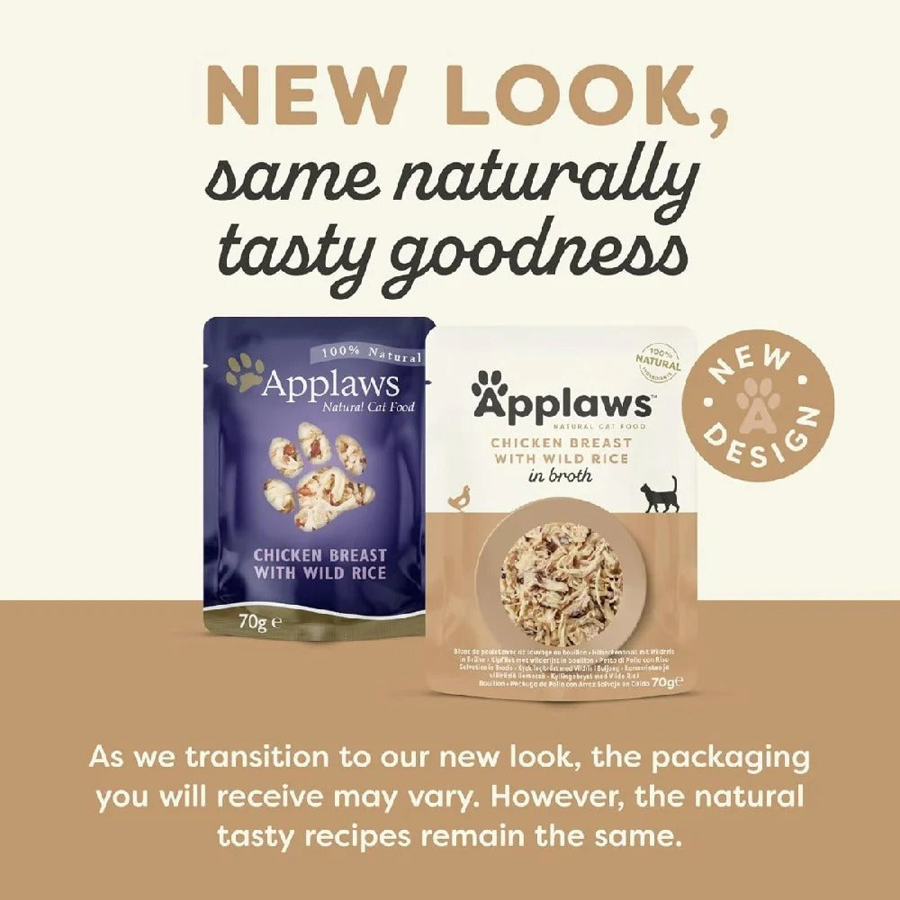 Applaws Chicken with Wild Rice in Broth Wet Cat Food 70g Pouch