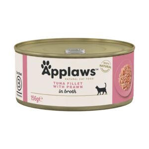 Applaws Tuna Fillet with Prawn in Broth Wet Cat Food 156g Tin