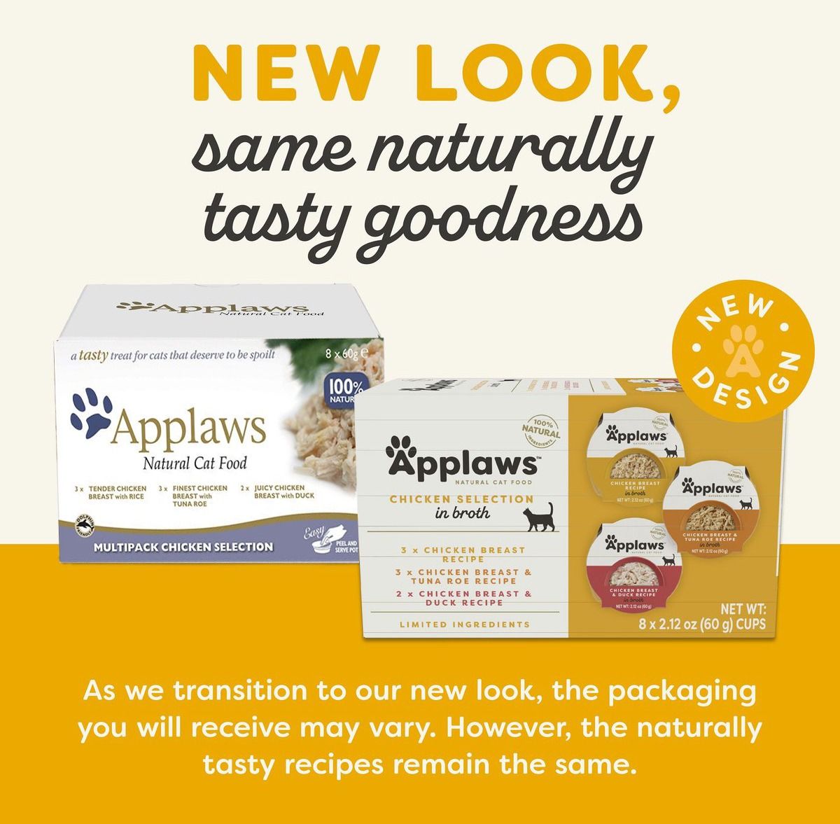 Applaws Chicken Selection in Broth Adult Wet Cat Food 8 x 60g Pots