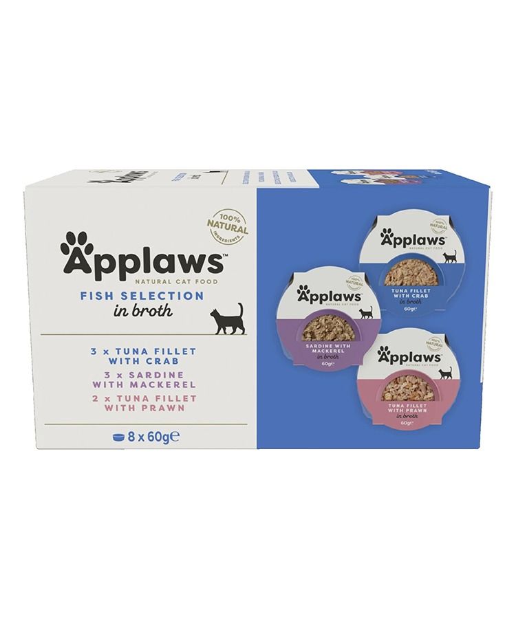 Applaws Fish Selection in Broth Adult Wet Cat Food 8 x 60g Pots