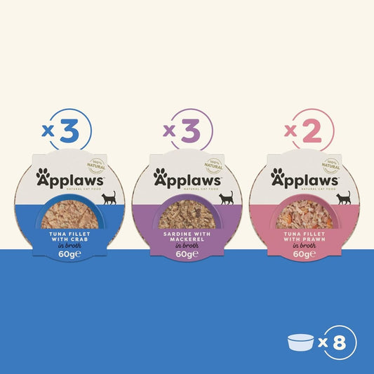 Applaws Fish Selection in Broth Adult Wet Cat Food 8 x 60g Pots