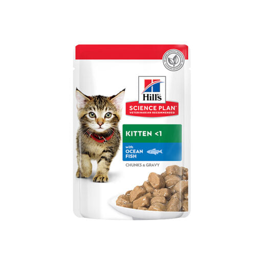 Hill’s Science Plan Tender Chunks In Gravy Kitten With Ocean Fish Wet Pouches