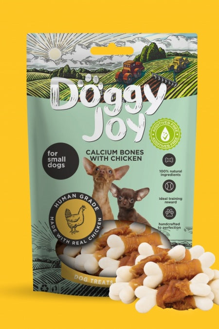 Doggy Joy Calcium Bones with Chicken Dog Treats 55g