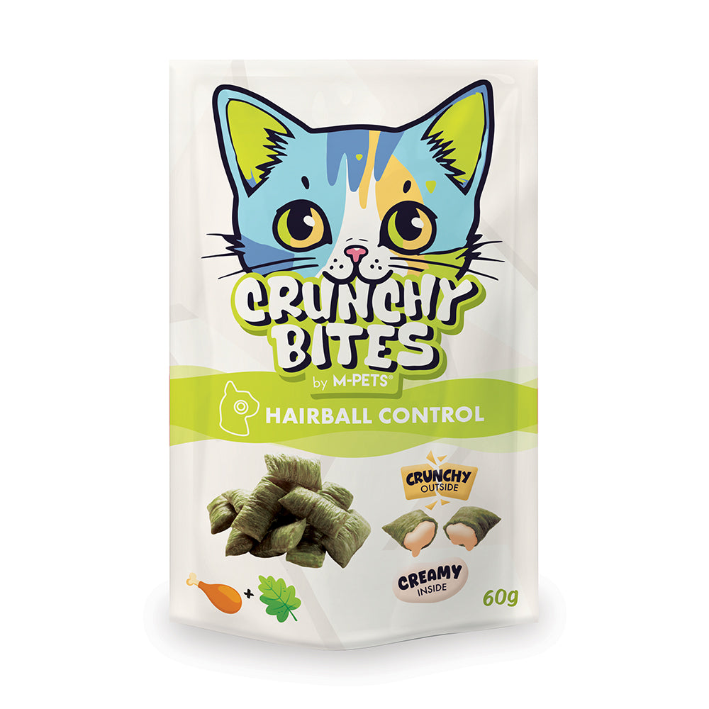 M-PETS Crunchy Bites with Function Cat Treat - Hairball Control 60g