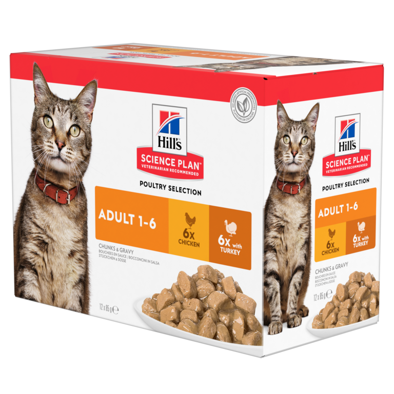 Hill’s Science Plan Adult Wet Cat Food Multipack with Turkey and Chicken Pouches