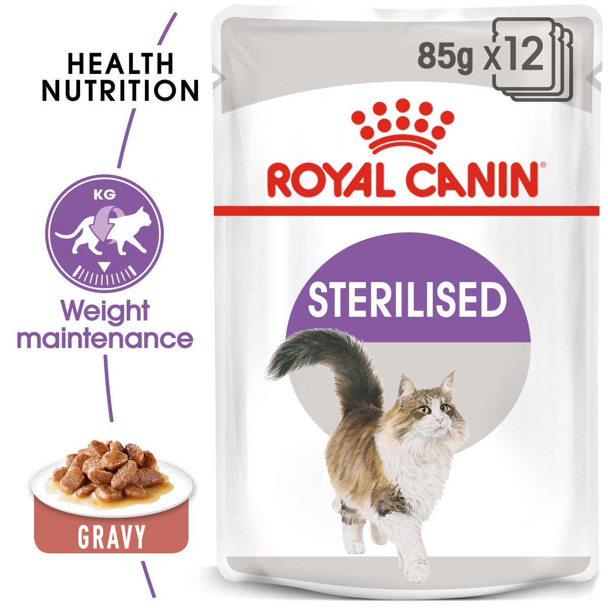 Royal Canin Sterilised Gravy Wet Cat Food - 6 x 85g