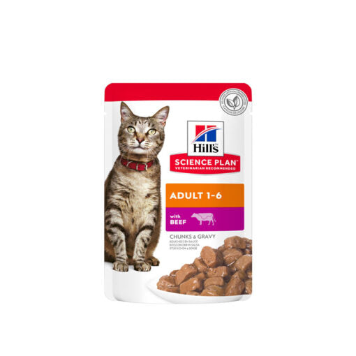 Hill’s Science Plan Adult Wet Cat Food Beef Pouches