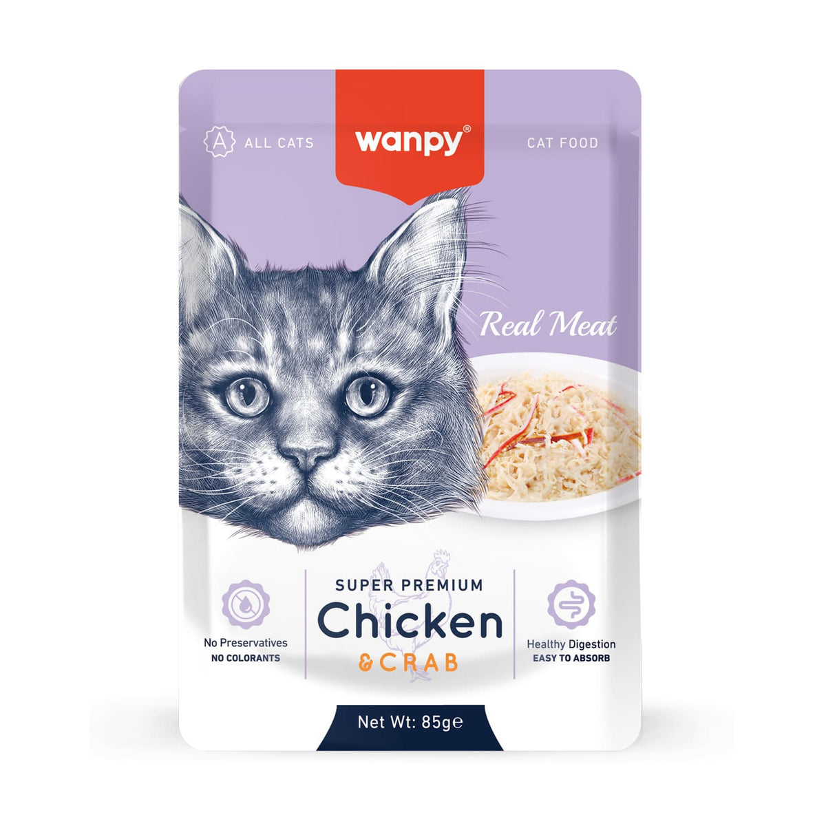 Wanpy Chicken & Crab For Cat 85g