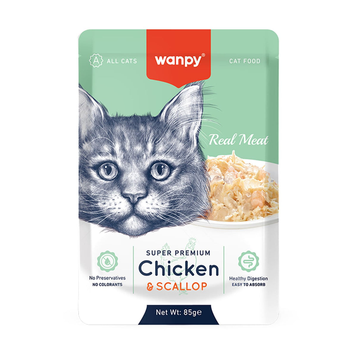 Wanpy Chicken & Scallop For Cat 85g