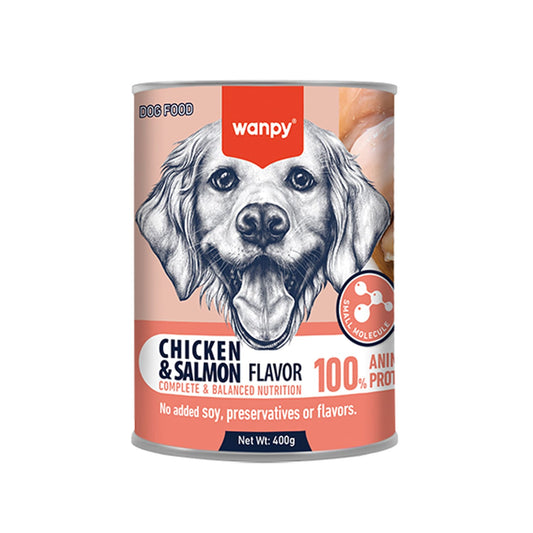 Wanpy Complete Pâté Canned Food for Dogs (Chicken & Salmon) - 400g