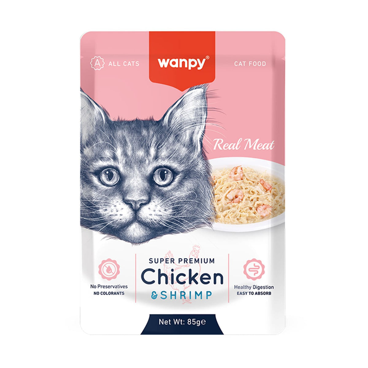 Wanpy Chicken & Shrimp For Cat 85g