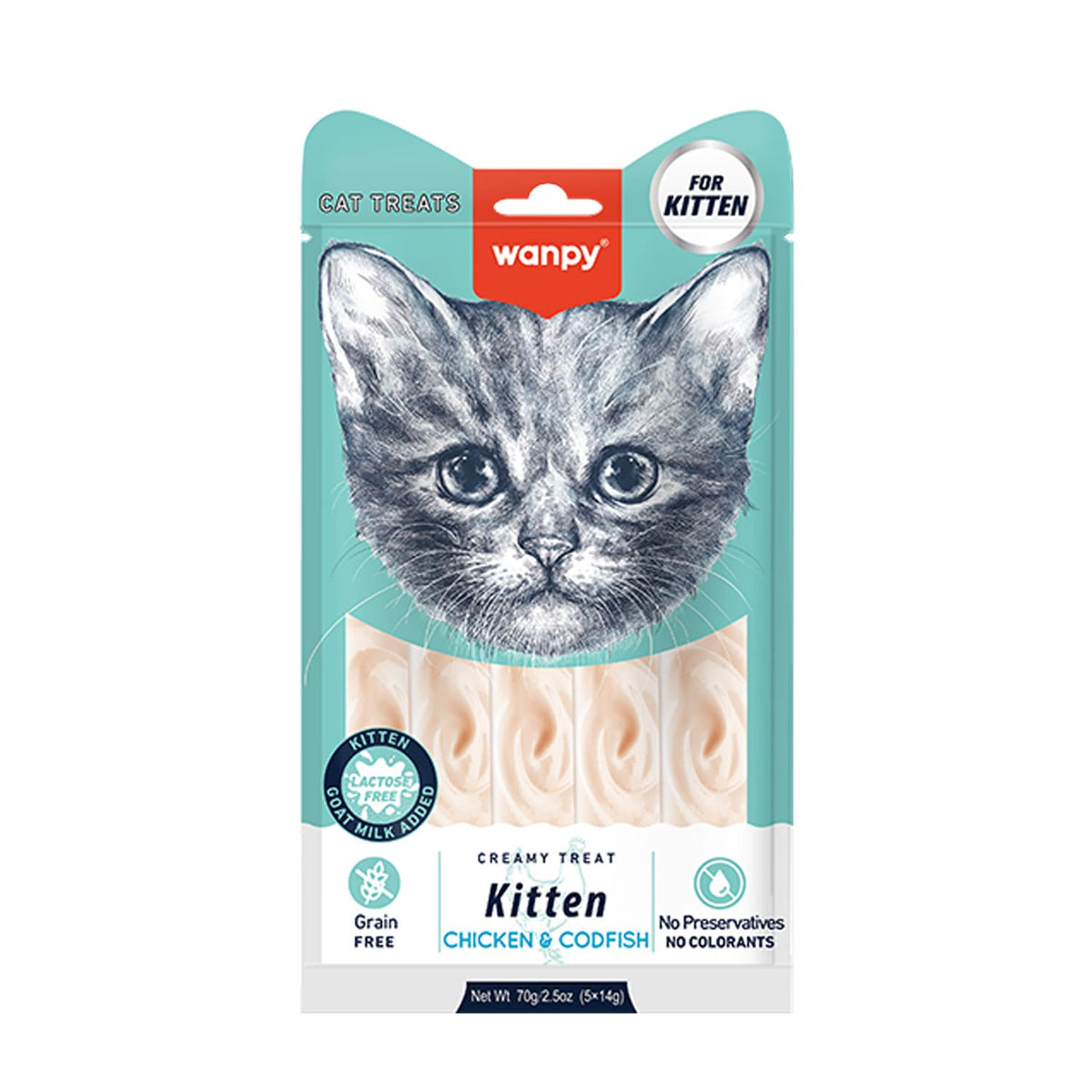 Wanpy Creamy Treat For Kitten Chicken & Codfish