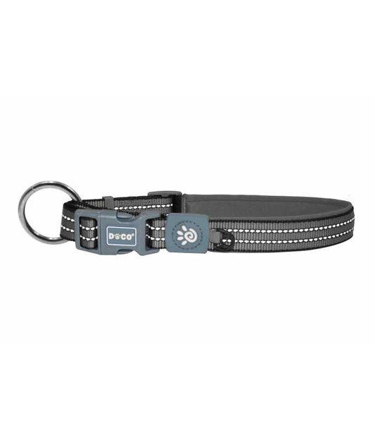 DOCO VARIO O - Ring Collar with Reflective Stitching [Color - Grey, Size - L]