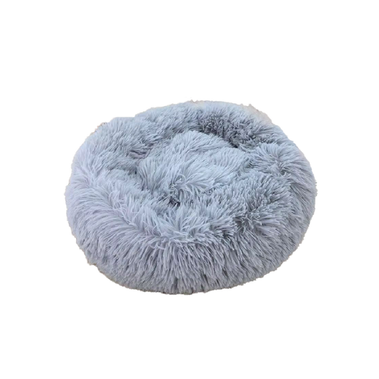 Donut Fluffy Pet Bed Gray (L: 70 CM, XL: 80 CM)