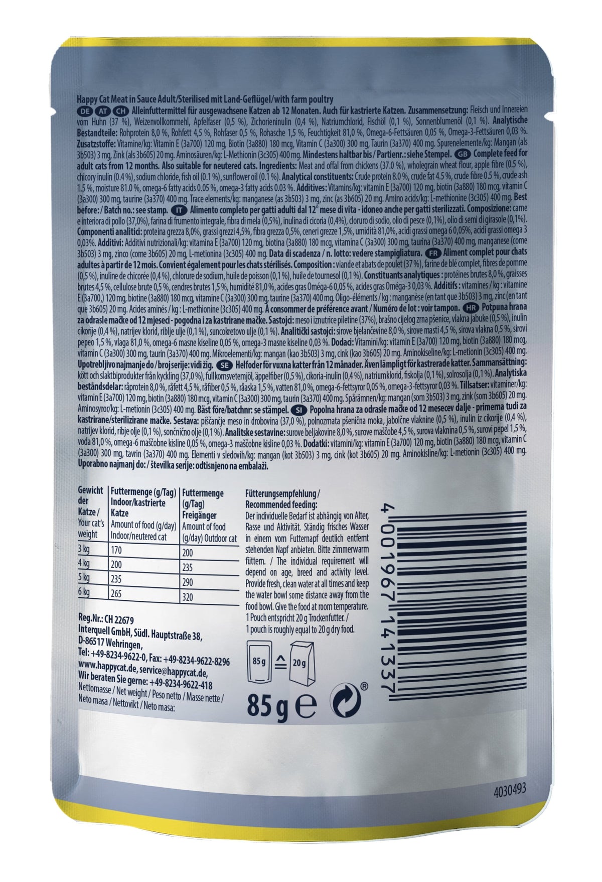 Happy Cat MIS Culinary Farm Poultry Wet Cat Food 85g