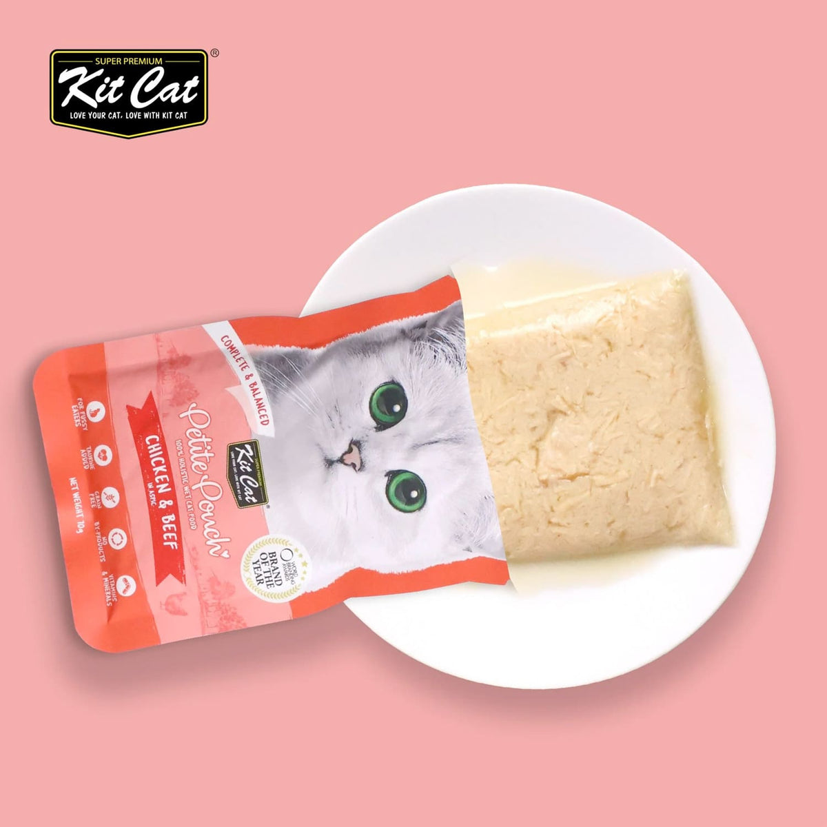 Kit Cat Petite Pouch 70g - Chicken & Beef